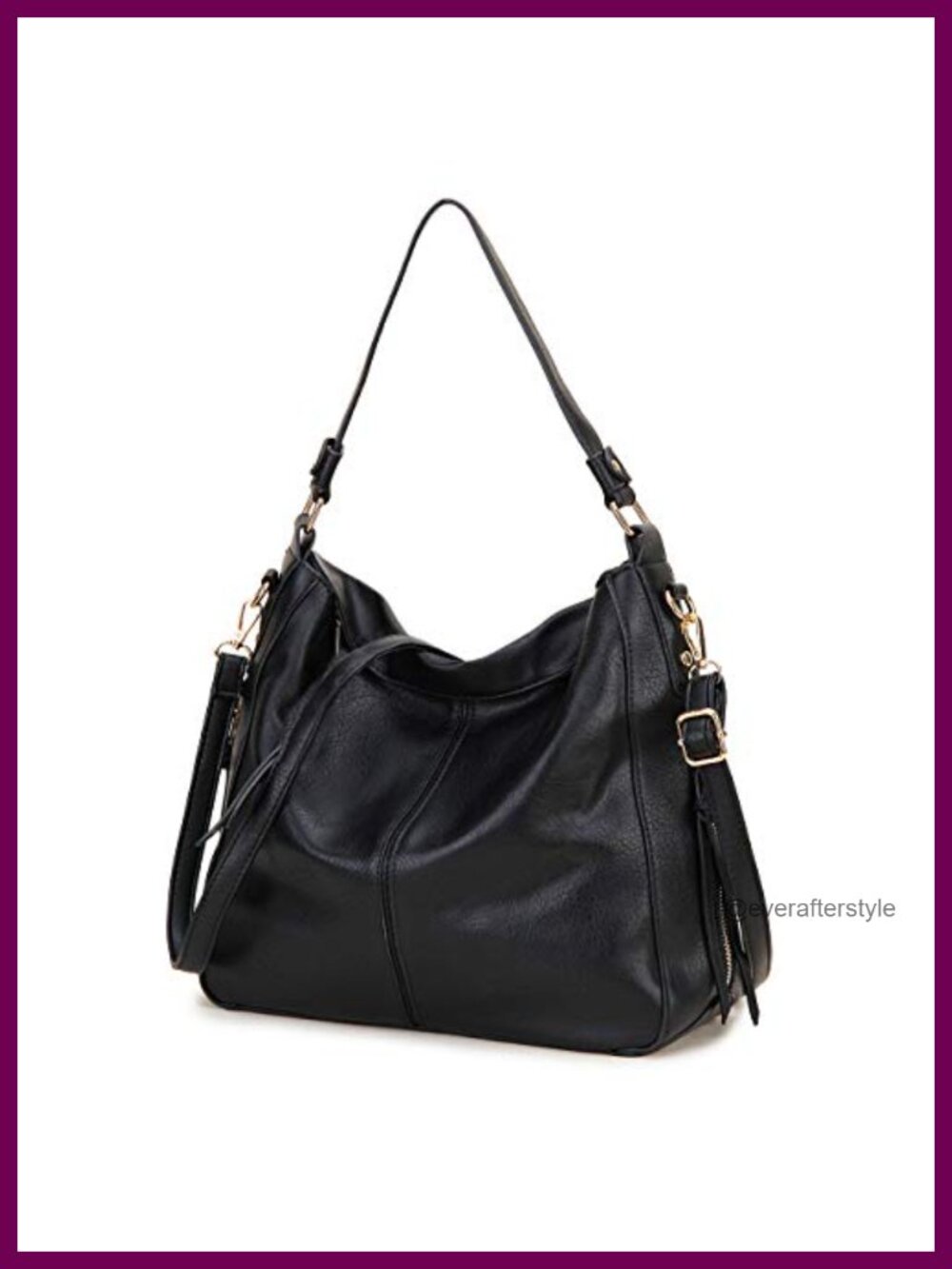 Faux Leather Hobo Shoulder Bag Fits 10.9" iPad Multi Pocket Purse